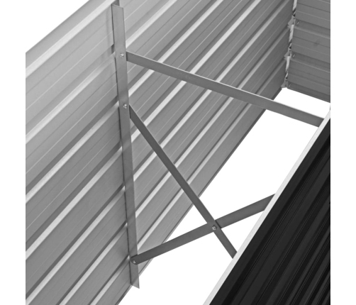 vidaXL augstā puķu kaste, pelēka, 160x40x77 cm, cinkots tērauds