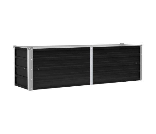 vidaXL augstā puķu kaste, pelēka, 160x40x45 cm, cinkots tērauds