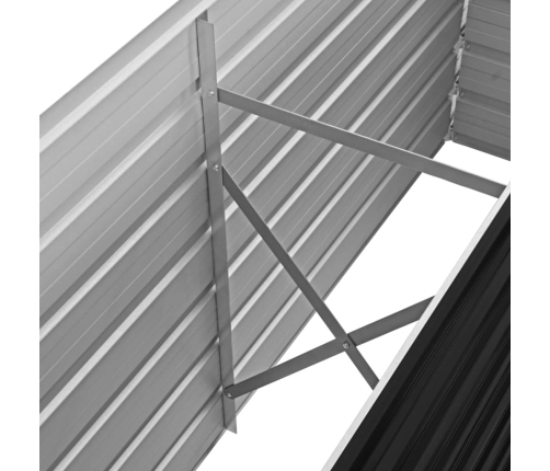 vidaXL augstā puķu kaste, pelēka, 160x40x45 cm, cinkots tērauds