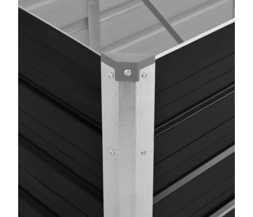 vidaXL augstā puķu kaste, pelēka, 160x40x45 cm, cinkots tērauds