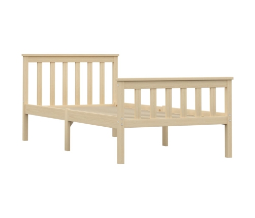 vidaXL gulta, koka krāsa, 100x200 cm, priedes masīvkoks