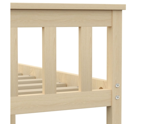 vidaXL gulta, koka krāsa, 100x200 cm, priedes masīvkoks