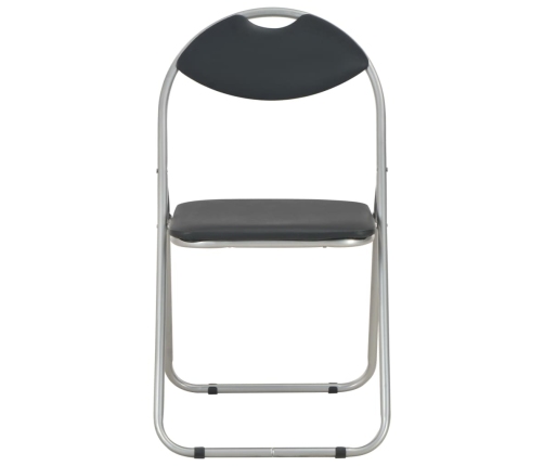 vidaXL virtuves krēsli, saliekami, 2 gab., melna mākslīgā āda