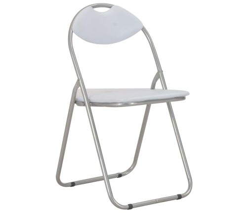 vidaXL virtuves krēsli, saliekami, 2 gab., balta mākslīgā āda