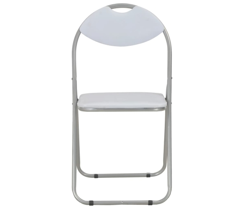 vidaXL virtuves krēsli, saliekami, 6 gab., balta mākslīgā āda