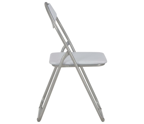 vidaXL virtuves krēsli, saliekami, 6 gab., balta mākslīgā āda