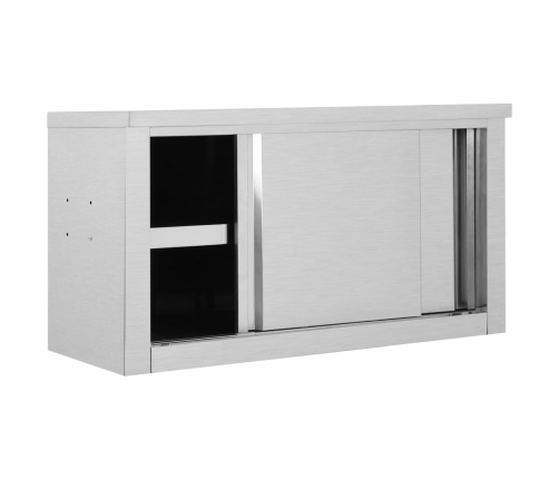 vidaXL virtuves sienas skapis ar bīdāmām durvīm, 90x40x50 cm, tērauds