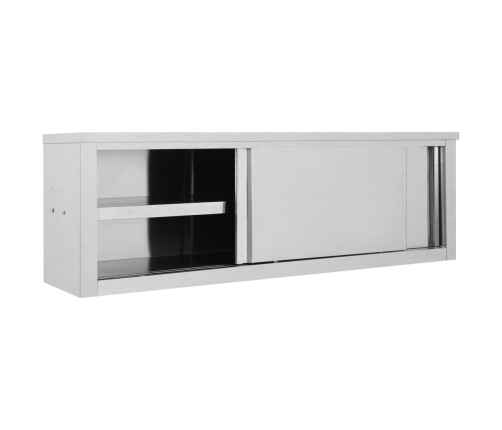 vidaXL virtuves sienas skapis ar bīdāmām durvīm, 150x40x50 cm, tērauds