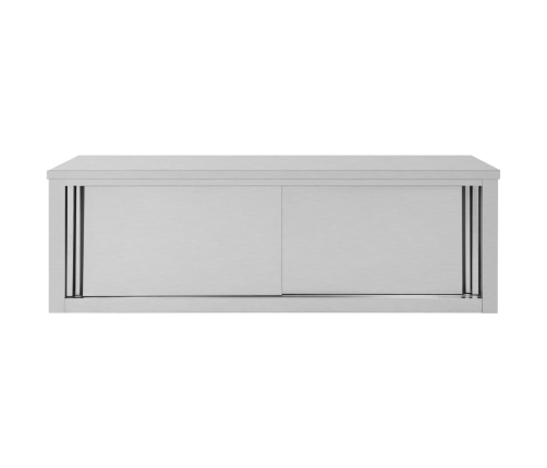 vidaXL virtuves sienas skapis ar bīdāmām durvīm, 150x40x50 cm, tērauds