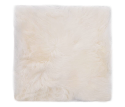 vidaXL krēslu paliktņi, 2 gab., 40x40 cm, dabīga aitāda, balti