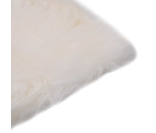 vidaXL krēslu paliktņi, 2 gab., 40x40 cm, dabīga aitāda, balti