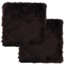 Krēslu Paliktņi, 2 Gab., 40X40 Cm, Dabīga Aitāda, Brūni Vidaxl