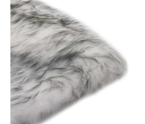 vidaXL krēslu paliktņi, 2 gab., 40x40 cm, dabīga aitāda, raibi pelēki