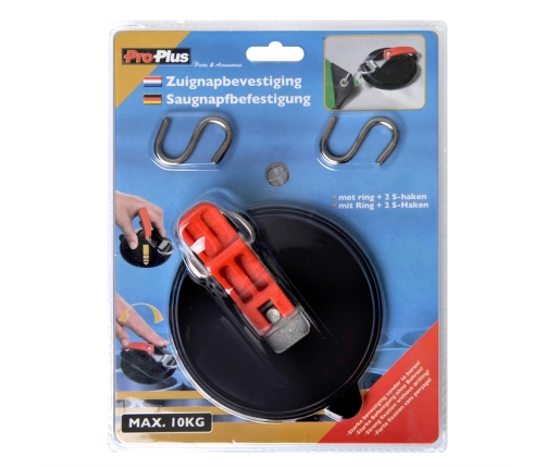ProPlus 2 piesūcekņu stiprinājumi ar gredzeniem un 4 āķiem