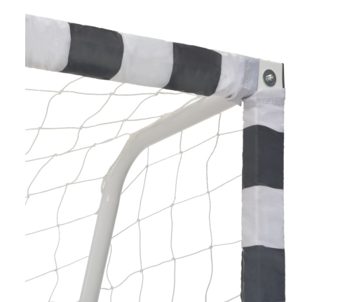 vidaXL futbola vārti, 300x160x90 cm, metāls, melnbalti