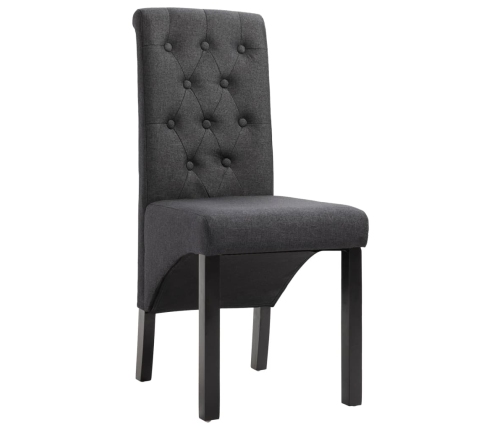 vidaXL virtuves krēsli, 4 gab., tumši pelēks audums