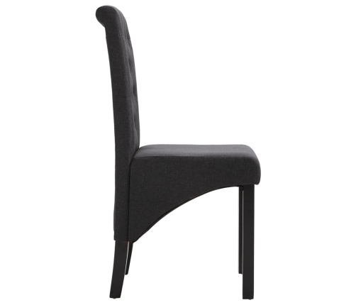 vidaXL virtuves krēsli, 4 gab., tumši pelēks audums