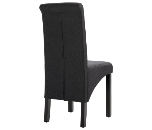 vidaXL virtuves krēsli, 4 gab., tumši pelēks audums