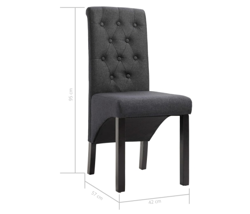 vidaXL virtuves krēsli, 4 gab., tumši pelēks audums