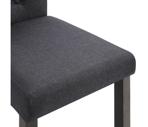 vidaXL virtuves krēsli, 6 gab., tumši pelēks audums