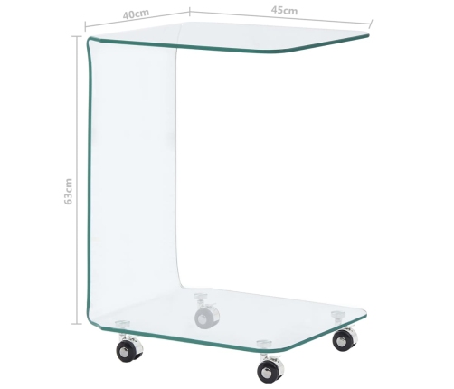 vidaXL kafijas galdiņš, 45x40x63 cm, rūdīts stikls