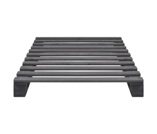 Palešu Gultas Rāmis, 90X200 Cm, Priedes Masīvkoks, Pelēks Vidaxl