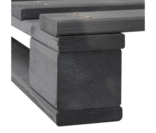 Palešu Gultas Rāmis, 90X200 Cm, Priedes Masīvkoks, Pelēks Vidaxl