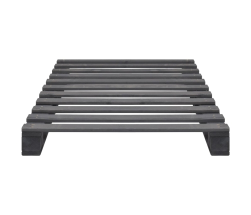 Palešu Gultas Rāmis, 100X200 Cm, Priedes Masīvkoks, Pelēks Vidaxl