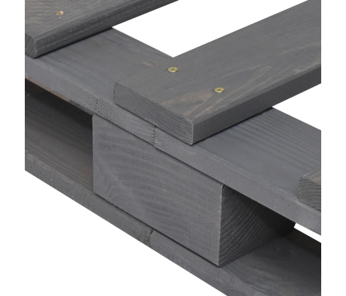 Palešu Gultas Rāmis, 100X200 Cm, Priedes Masīvkoks, Pelēks Vidaxl