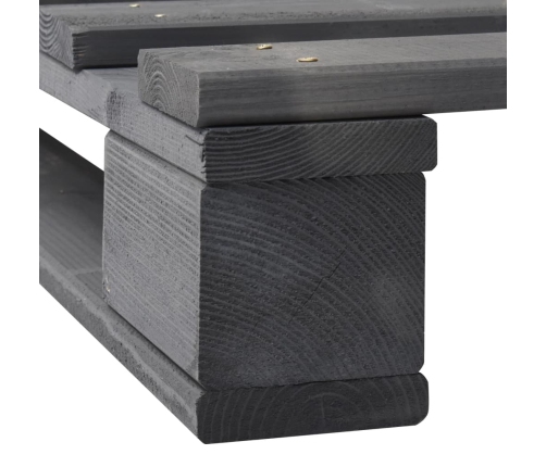 Palešu Gultas Rāmis, 100X200 Cm, Priedes Masīvkoks, Pelēks Vidaxl