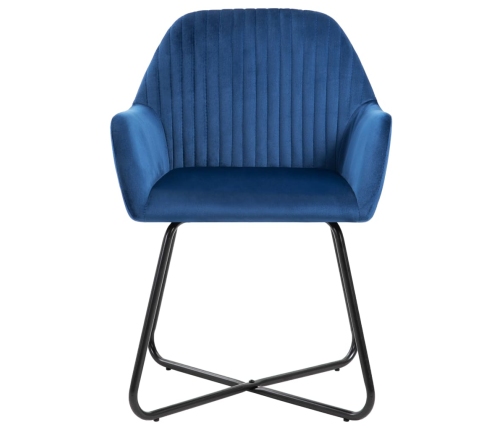 vidaXL virtuves krēsli, 4 gab., zils samts