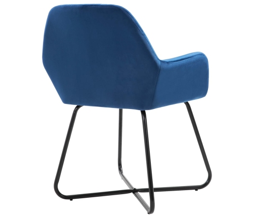 vidaXL virtuves krēsli, 4 gab., zils samts