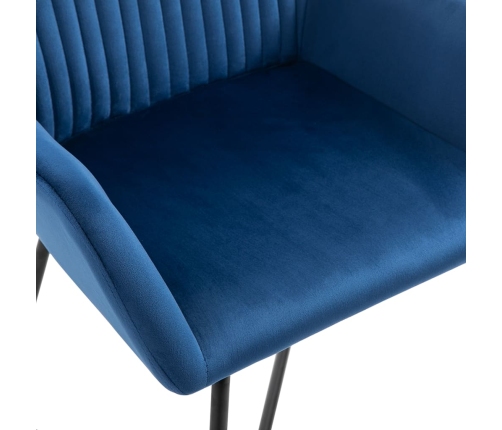 vidaXL virtuves krēsli, 6 gab., zils samts