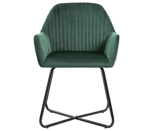 vidaXL virtuves krēsli, 6 gab., zaļš samts