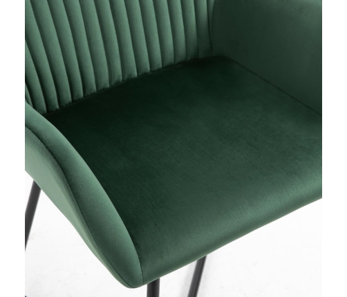 vidaXL virtuves krēsli, 6 gab., zaļš samts
