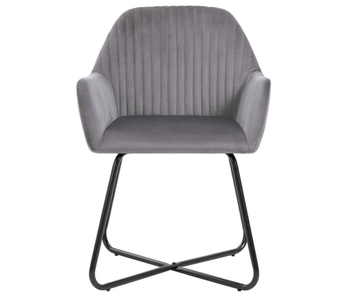 vidaXL virtuves krēsli, 4 gab., pelēks samts