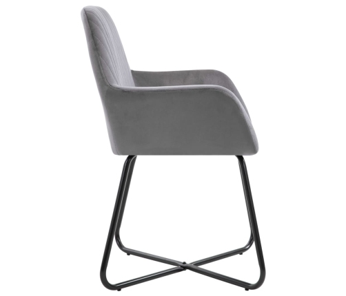 vidaXL virtuves krēsli, 6 gab., pelēks samts