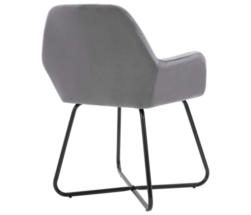 vidaXL virtuves krēsli, 6 gab., pelēks samts