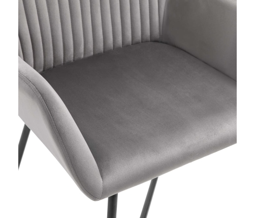 vidaXL virtuves krēsli, 6 gab., pelēks samts