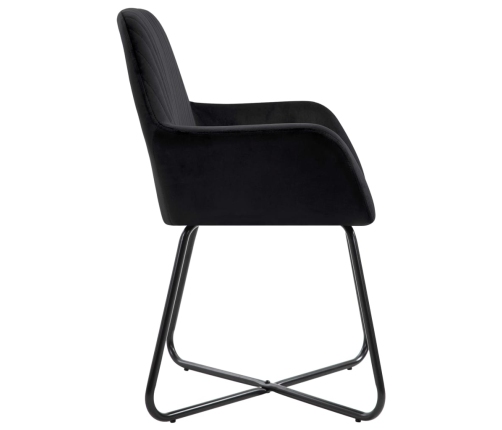 vidaXL virtuves krēsli, 6 gab., melns samts