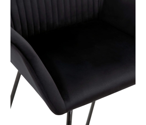 vidaXL virtuves krēsli, 6 gab., melns samts