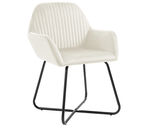 vidaXL virtuves krēsli, 4 gab., krēmkrāsas samts