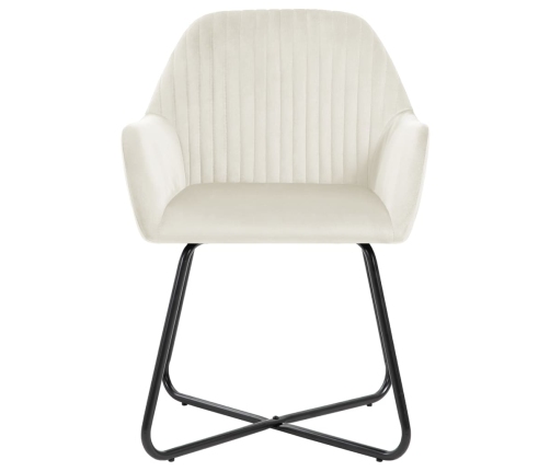 vidaXL virtuves krēsli, 4 gab., krēmkrāsas samts