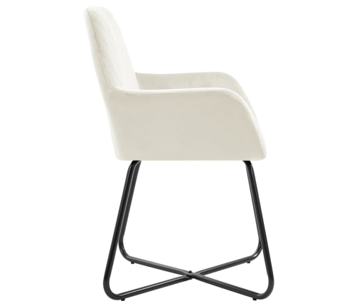 Virtuves Krēsli, 6 Gab., Krēmkrāsas Samts Vidaxl