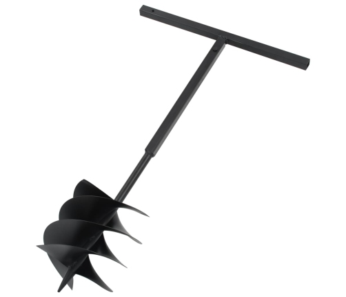 vidaXL zemes urbis ar rokturi, 250 mm, tērauds, melns