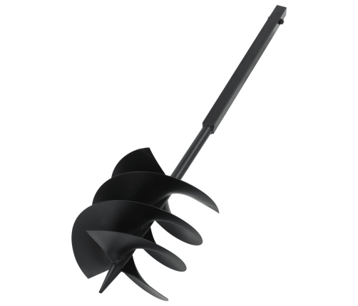 vidaXL zemes urbis ar rokturi, 250 mm, tērauds, melns