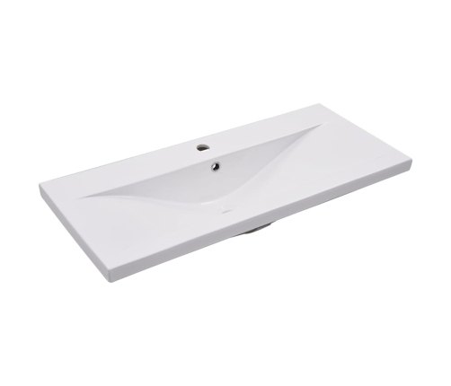vidaXL iebūvējama izlietne, 91x39,5x18,5 cm, balta keramika