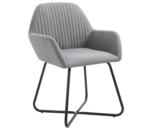 vidaXL virtuves krēsli, 4 gab., gaiši pelēks audums