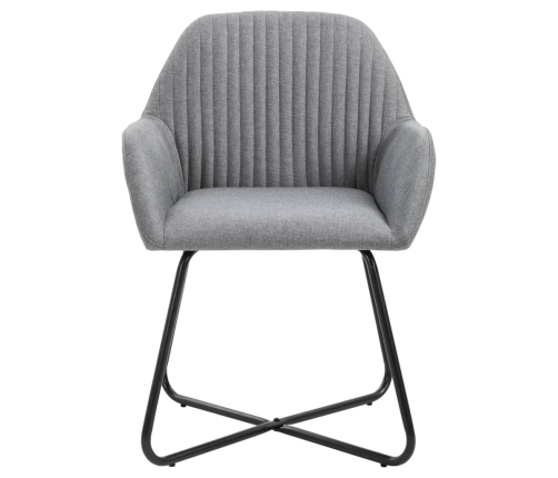 vidaXL virtuves krēsli, 4 gab., gaiši pelēks audums