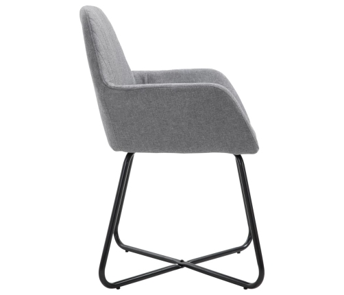 vidaXL virtuves krēsli, 4 gab., gaiši pelēks audums